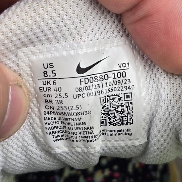 Nike Womens 8.5 Air Winflo 9 Confetti White Pink Black Gym Road Running Shoe - Picture 12 of 12